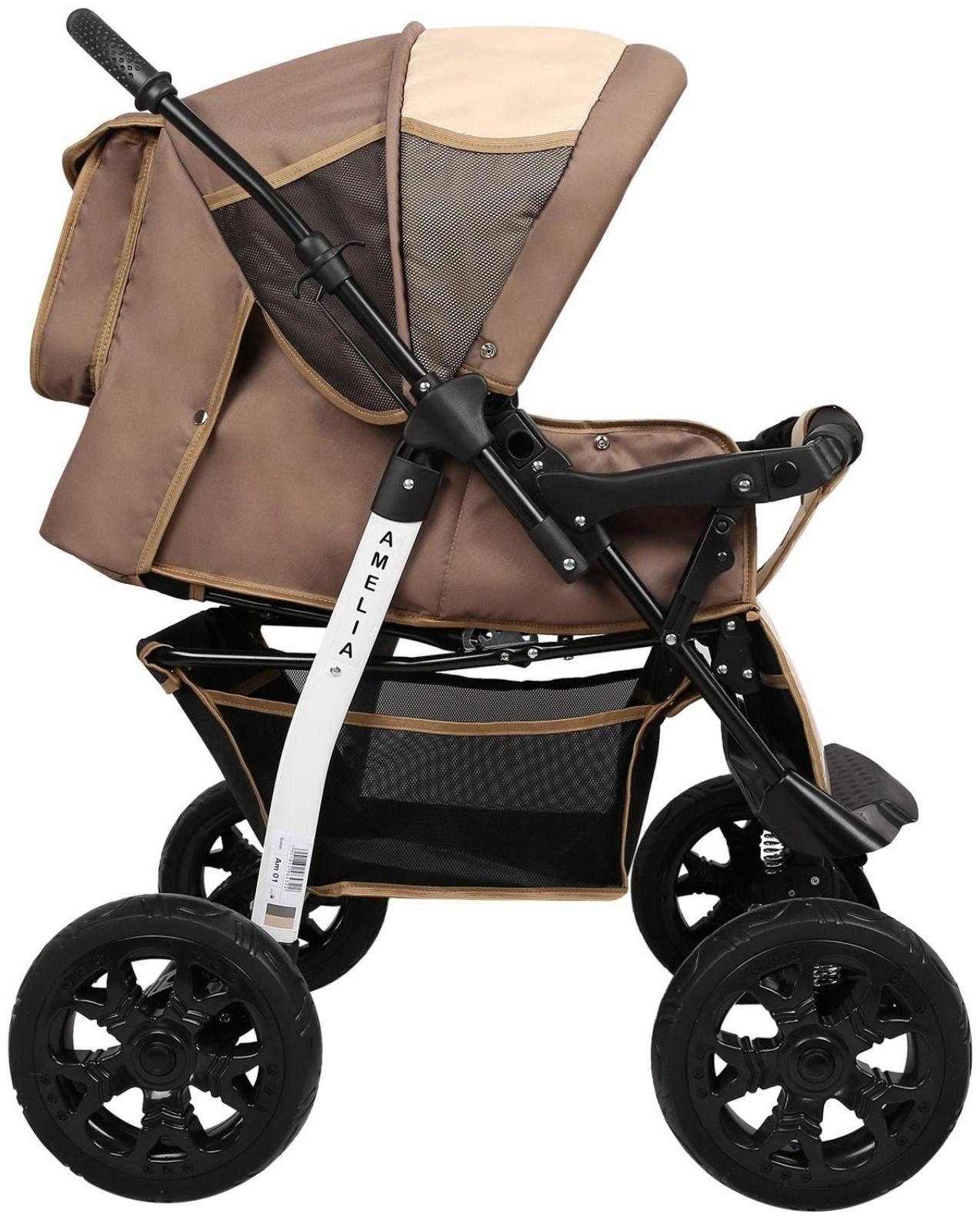 Коляска-трансформер Alis AMELIA I, цвет тёмно-бежевый/светло-бежевый