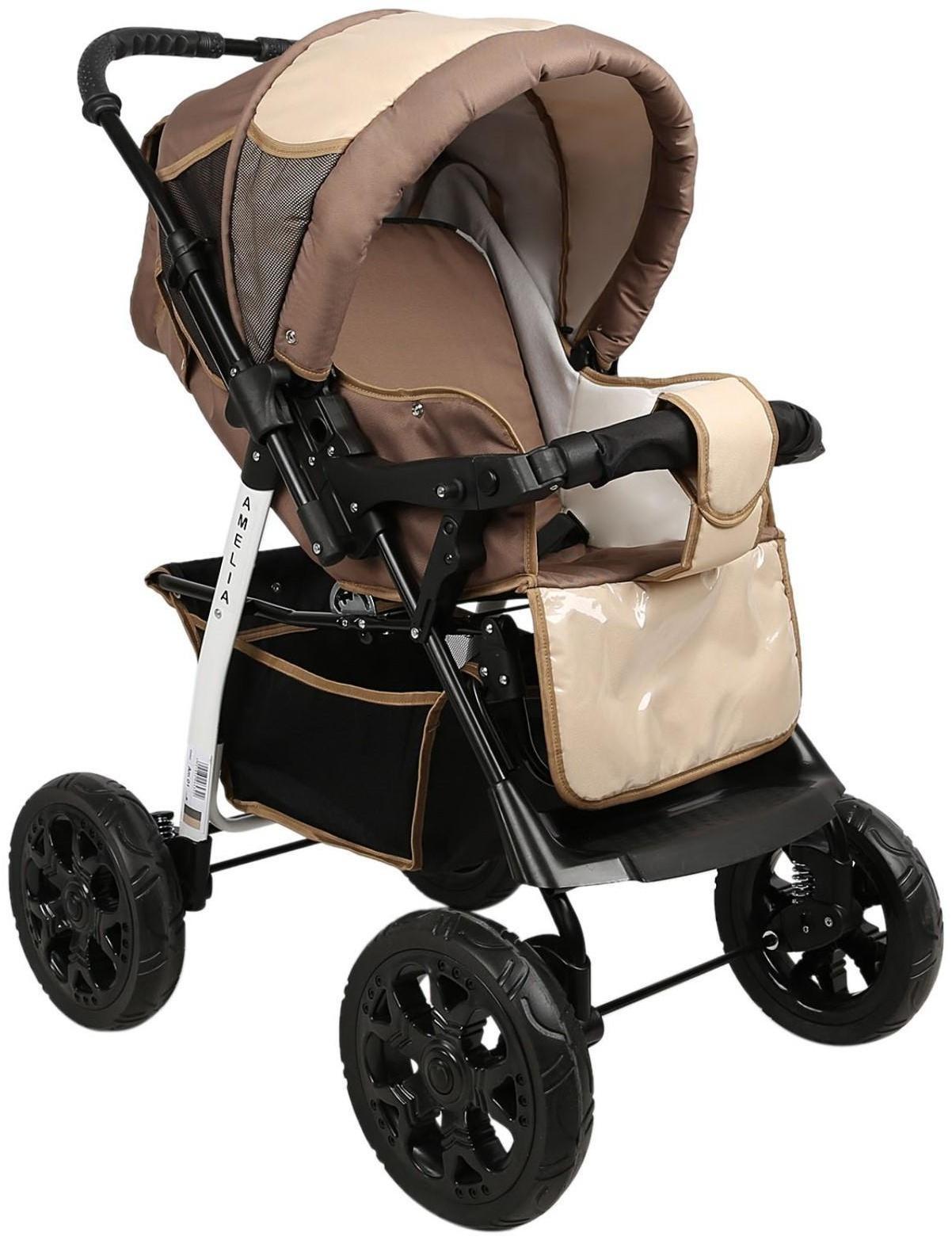 Коляска-трансформер Alis AMELIA I, цвет тёмно-бежевый/светло-бежевый