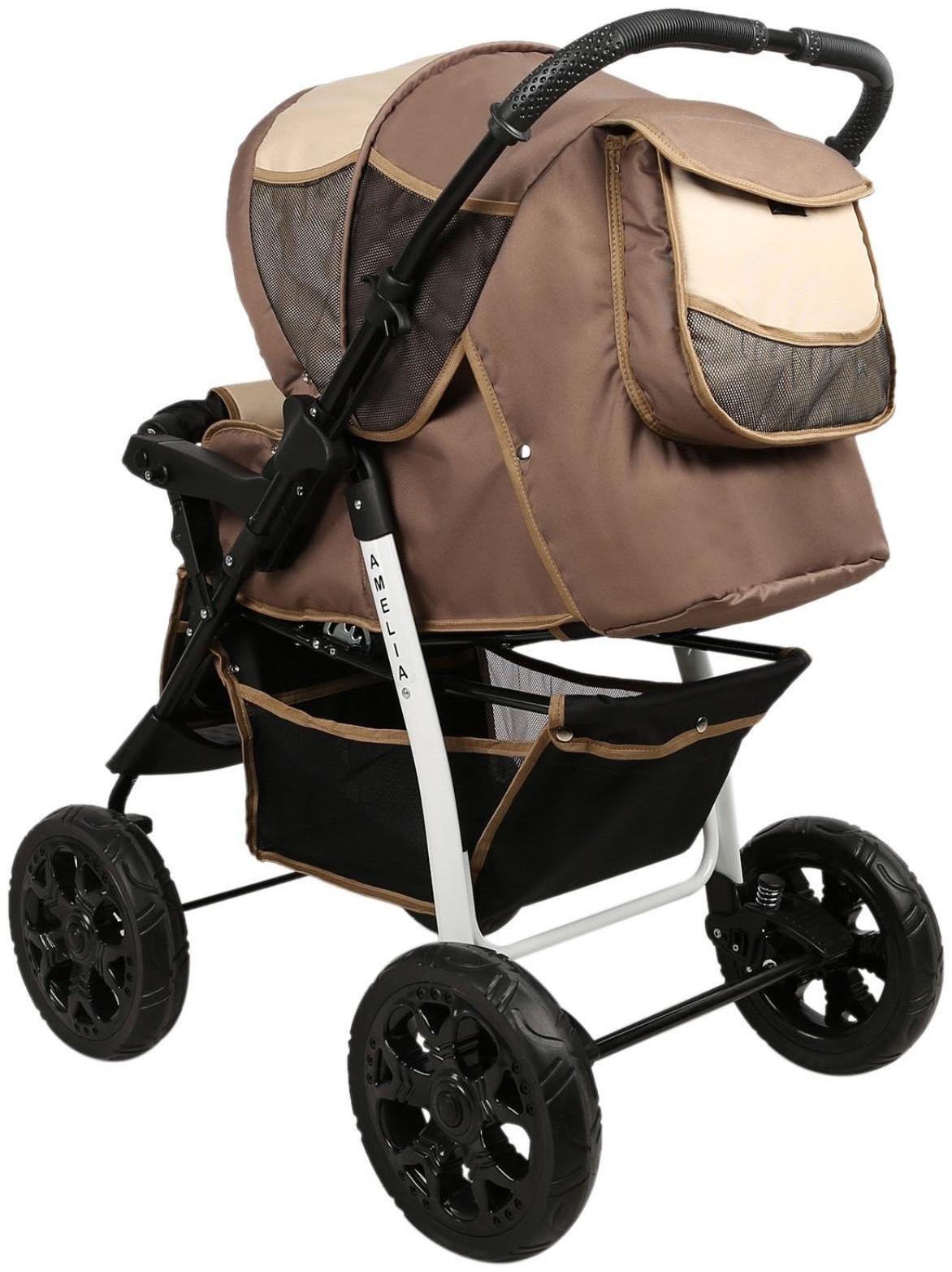 Коляска-трансформер Alis AMELIA I, цвет тёмно-бежевый/светло-бежевый