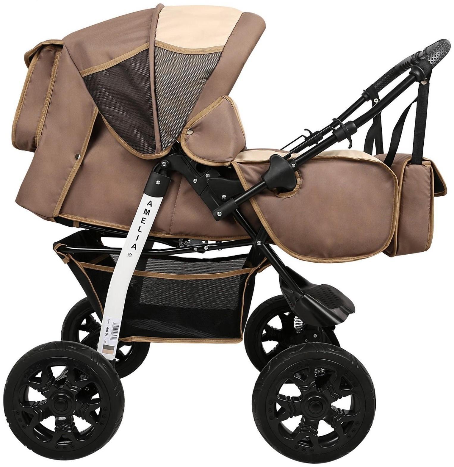 Коляска-трансформер Alis AMELIA I, цвет тёмно-бежевый/светло-бежевый