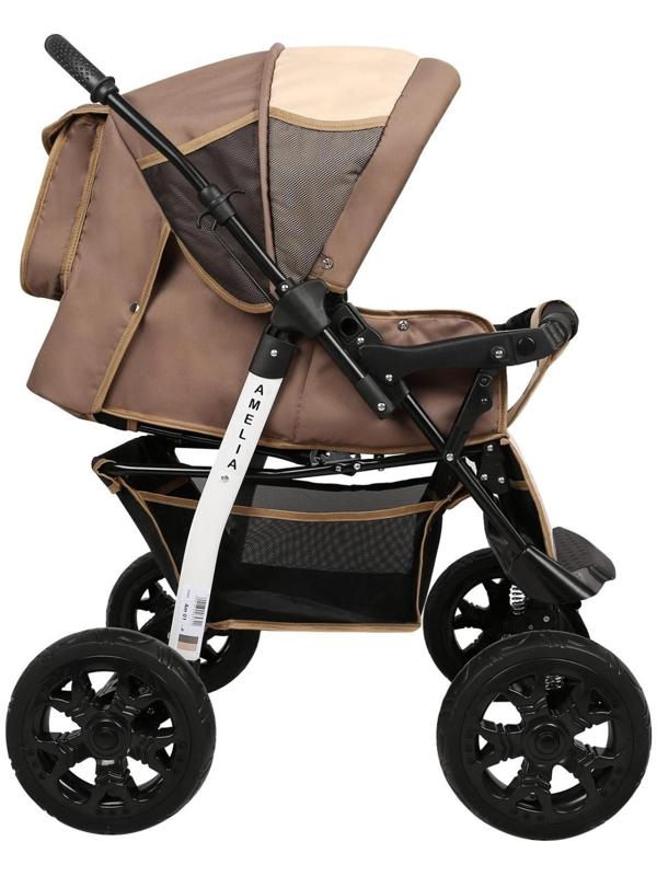 Коляска-трансформер Alis AMELIA I, цвет тёмно-бежевый/светло-бежевый