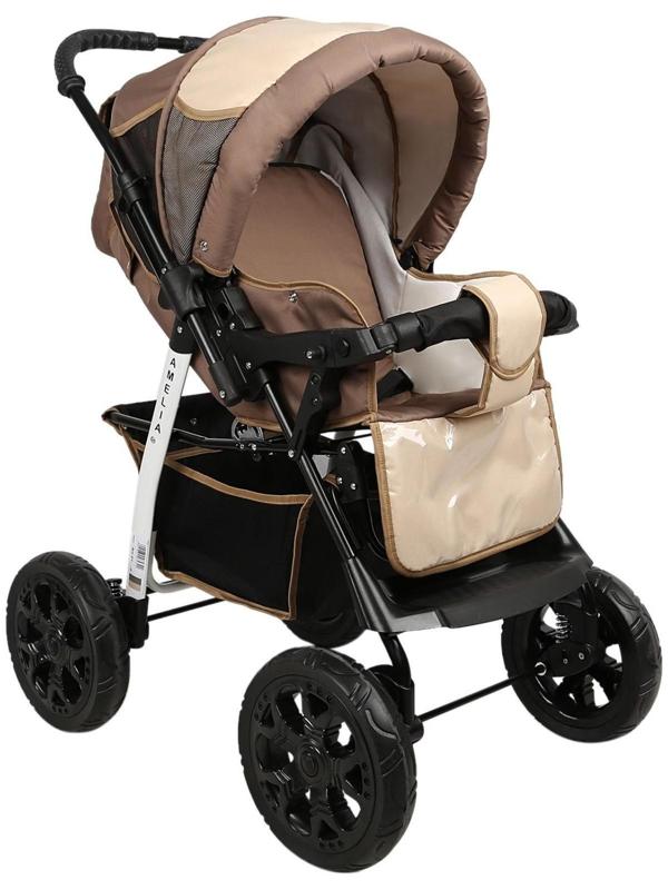 Коляска-трансформер Alis AMELIA I, цвет тёмно-бежевый/светло-бежевый