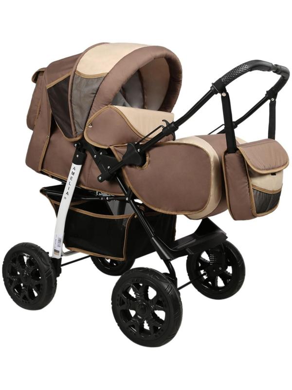 Коляска-трансформер Alis AMELIA I, цвет тёмно-бежевый/светло-бежевый