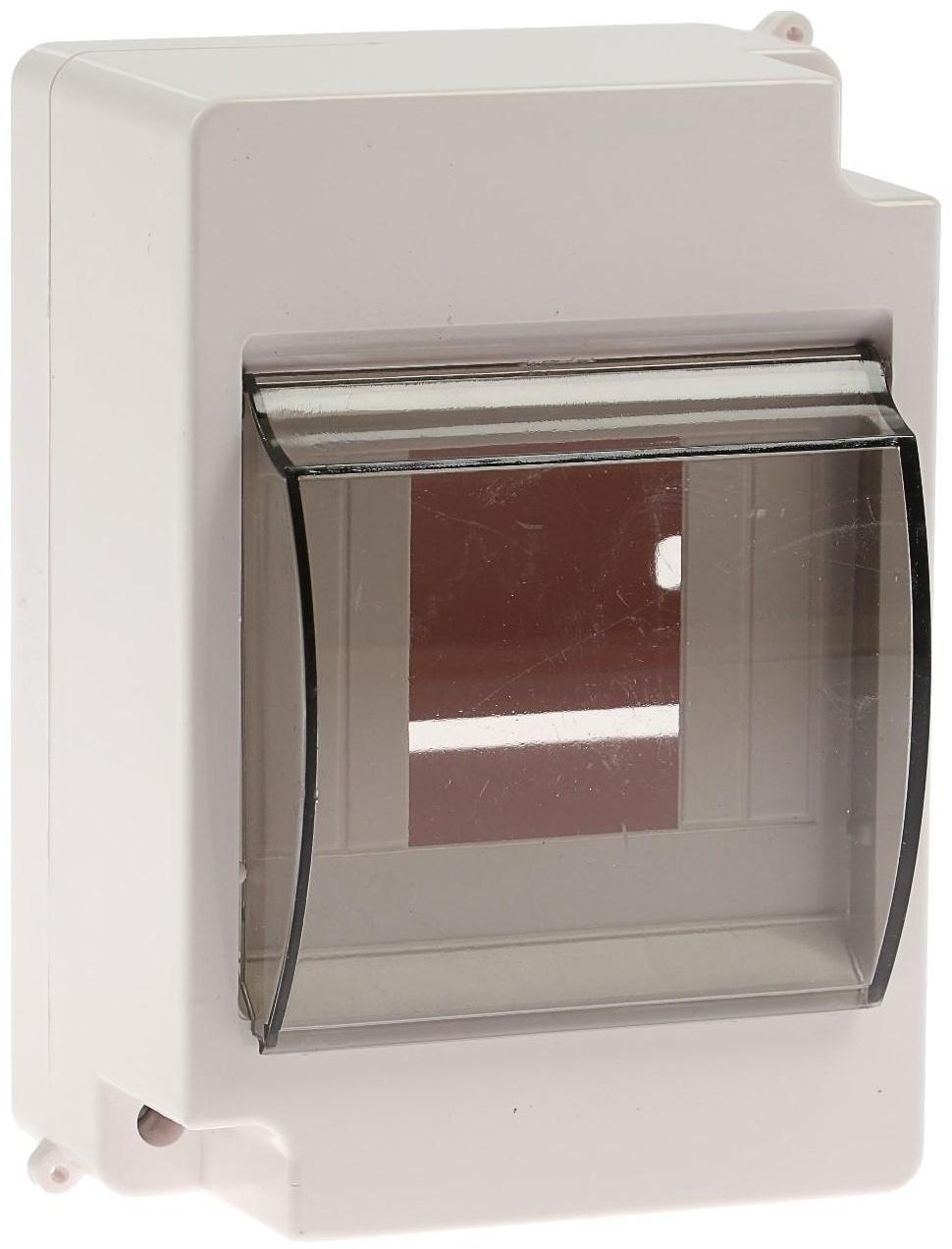 Щит TUNDRA ЩРН-П-4, на 4 модуля, IP30, с крышкой, навесной, пластик, цвет белый