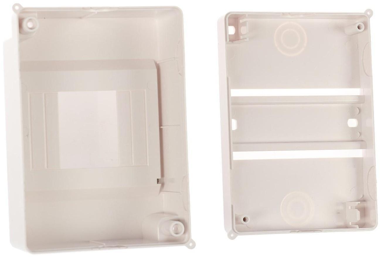 Щит TUNDRA ЩРН-П-4, на 4 модуля, IP30, с крышкой, навесной, пластик, цвет белый