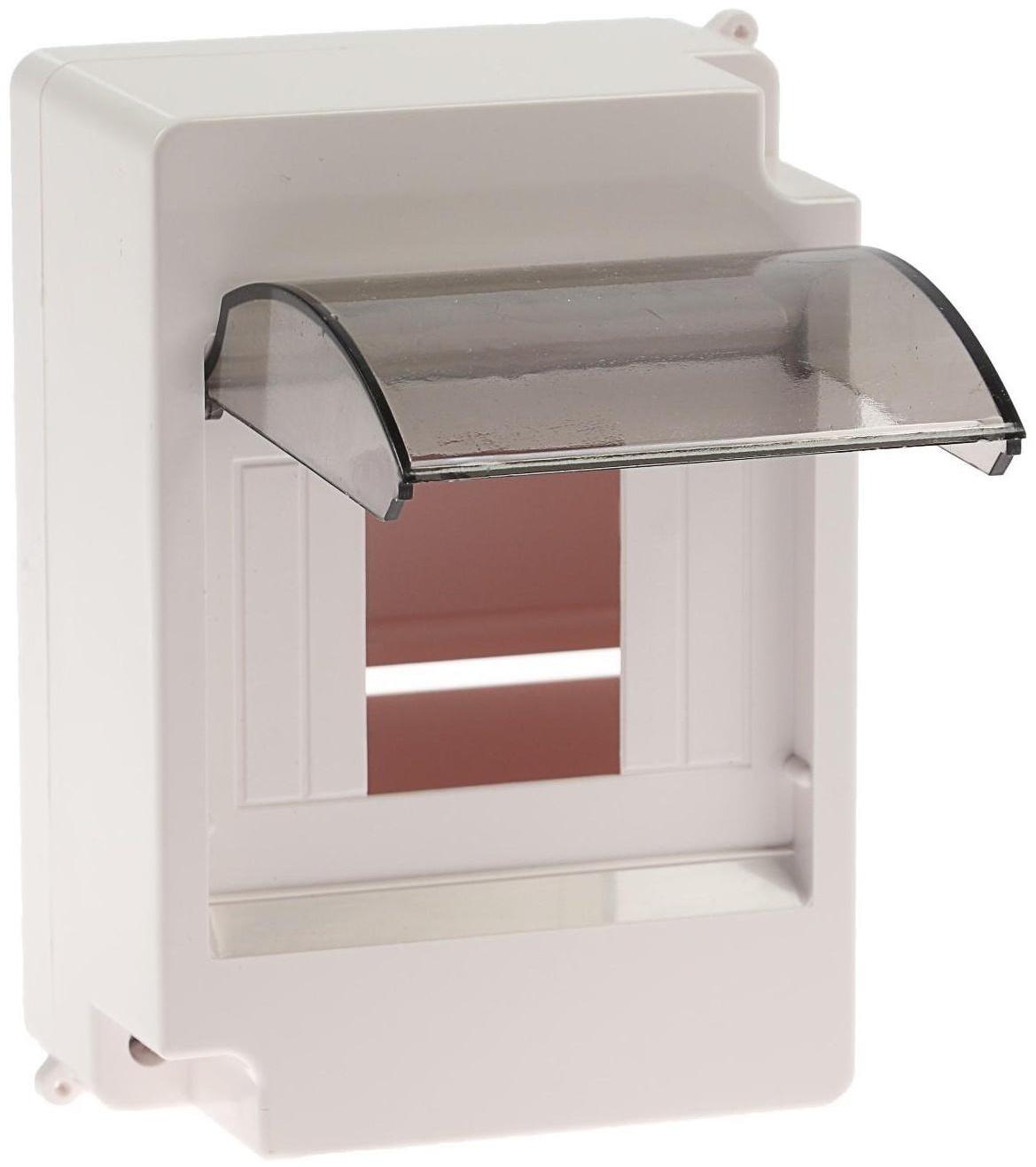 Щит TUNDRA ЩРН-П-4, на 4 модуля, IP30, с крышкой, навесной, пластик, цвет белый