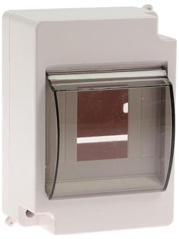 Щит TUNDRA ЩРН-П-4, на 4 модуля, IP30, с крышкой, навесной, пластик, цвет белый