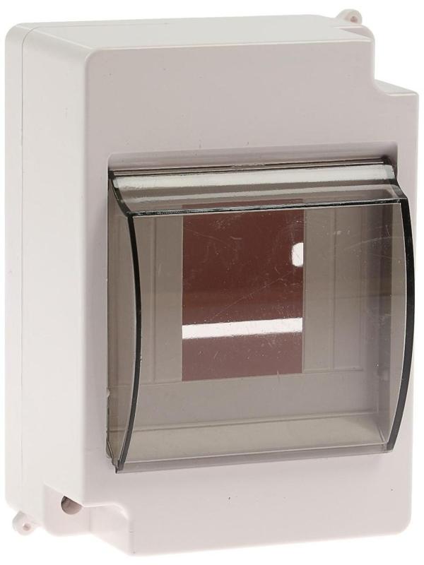 Щит TUNDRA ЩРН-П-4, на 4 модуля, IP30, с крышкой, навесной, пластик, цвет белый