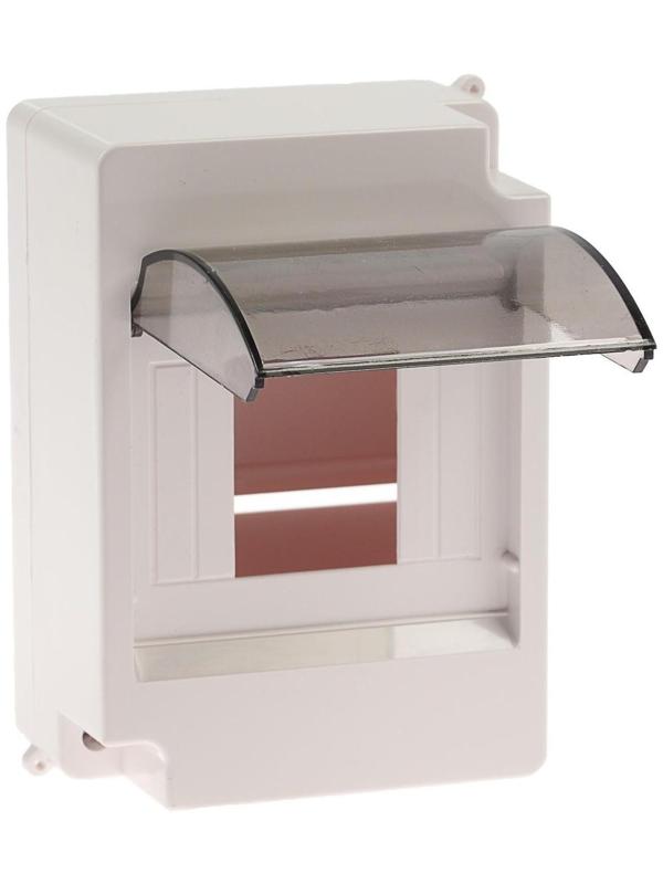 Щит TUNDRA ЩРН-П-4, на 4 модуля, IP30, с крышкой, навесной, пластик, цвет белый