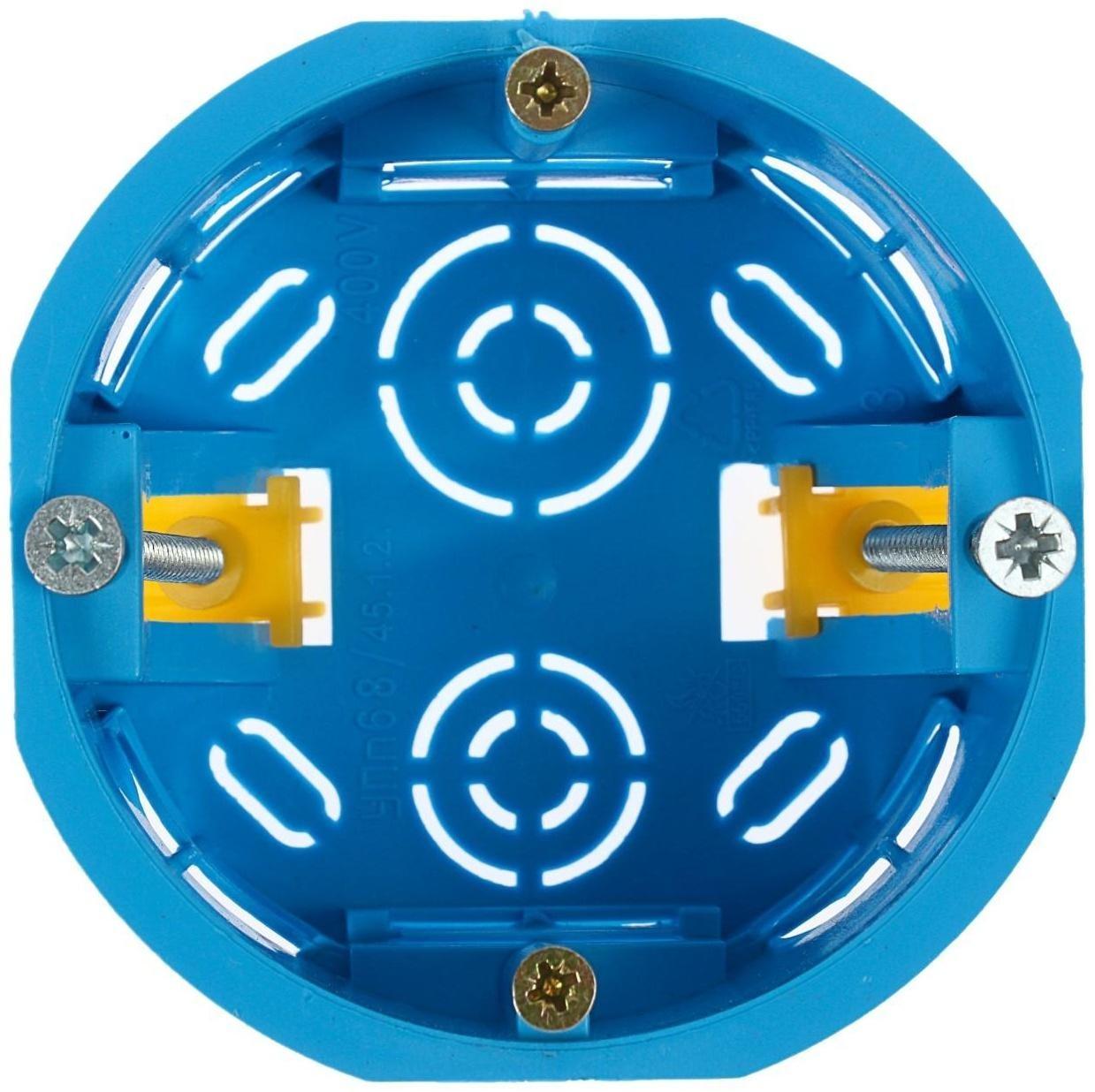 Коробка установочная TUNDRA, 68х45 мм, IP20, для полых стен, синяя