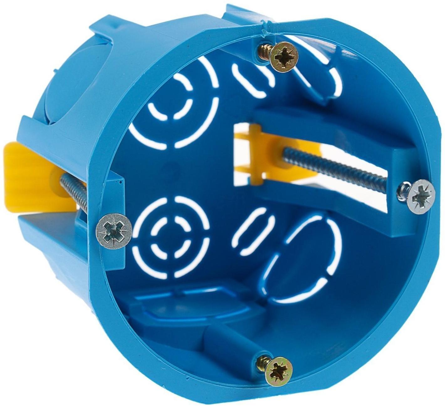 Коробка установочная TUNDRA, 68х45 мм, IP20, для полых стен, синяя