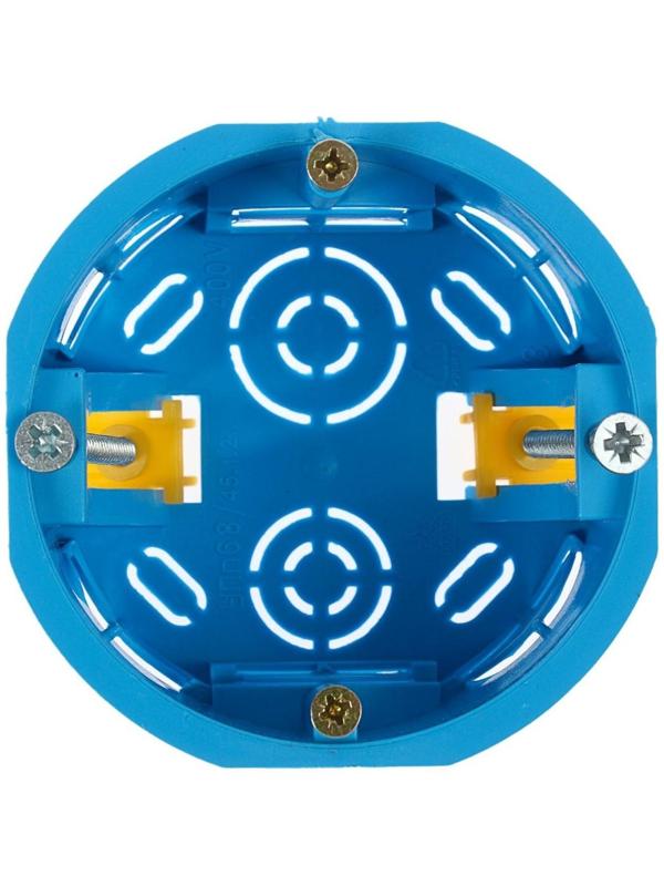 Коробка установочная TUNDRA, 68х45 мм, IP20, для полых стен, синяя