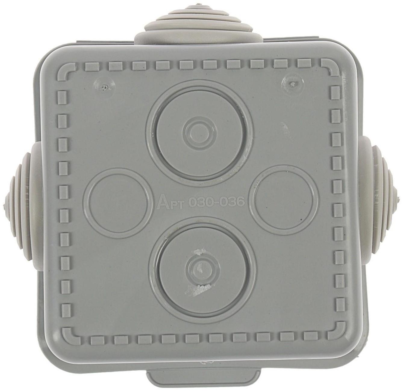 Коробка распределительная TUNDRA, 65х65х45 мм, IP54, для открытой установки, серый