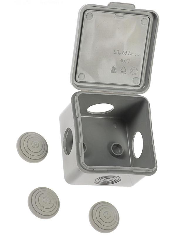 Коробка распределительная TUNDRA, 65х65х45 мм, IP54, для открытой установки, серый