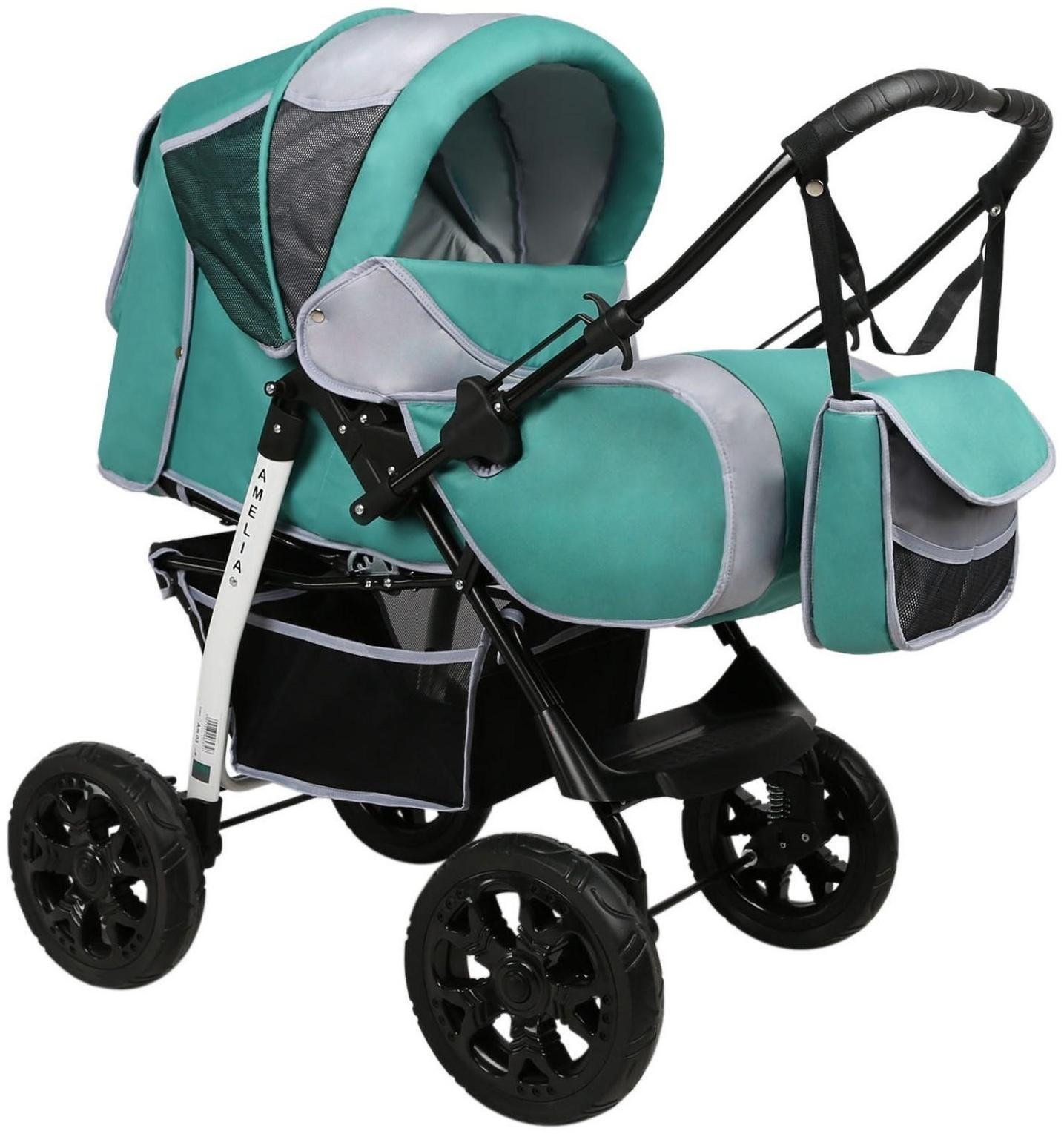 Коляска-трансформер Alis AMELIA I, цвет зелёный/светло-серый