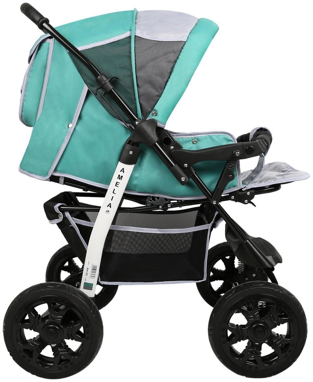 Коляска-трансформер Alis AMELIA I, цвет зелёный/светло-серый