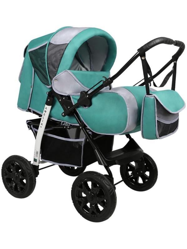 Коляска-трансформер Alis AMELIA I, цвет зелёный/светло-серый