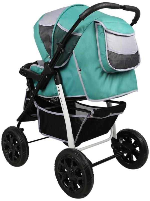 Коляска-трансформер Alis AMELIA I, цвет зелёный/светло-серый