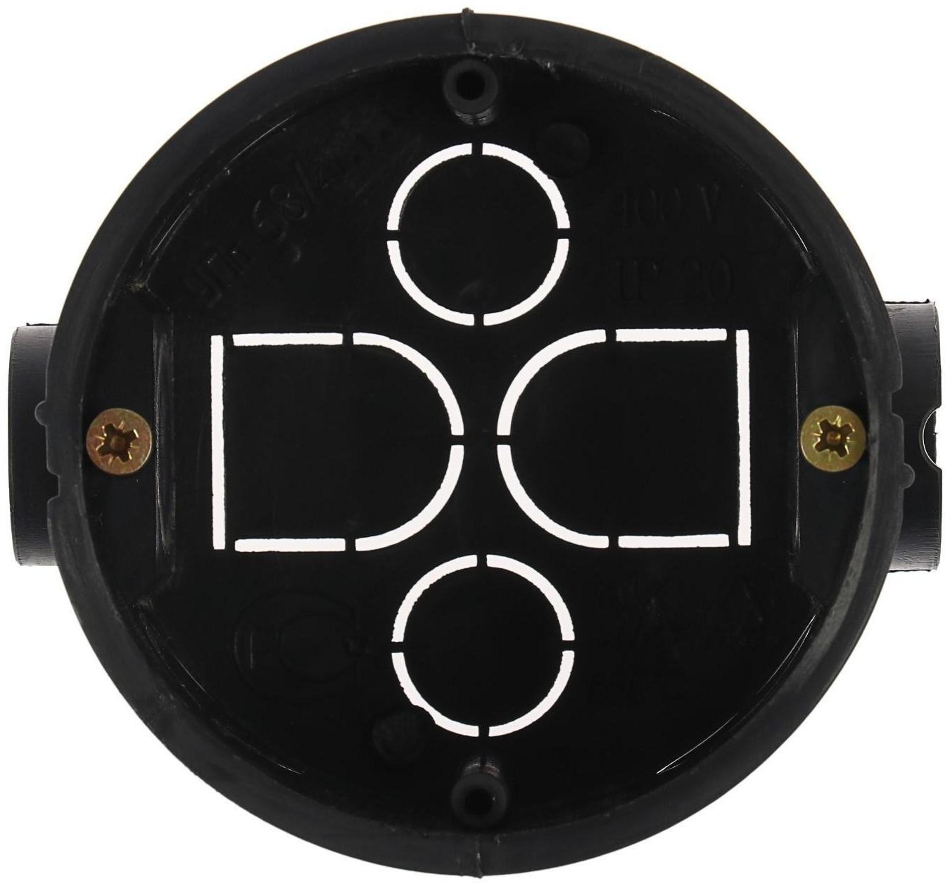 Коробка установочная TUNDRA, 68х40 мм, IP20, для сплошных стен, черная