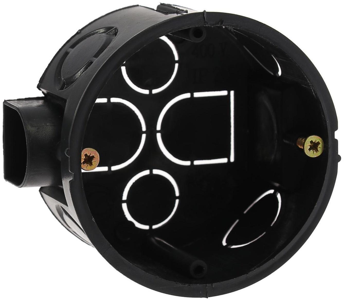 Коробка установочная TUNDRA, 68х40 мм, IP20, для сплошных стен, черная