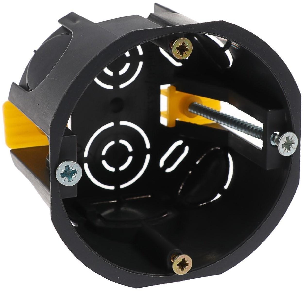 Коробка установочная TUNDRA, 68х45 мм, IP20, для полых стен, черная