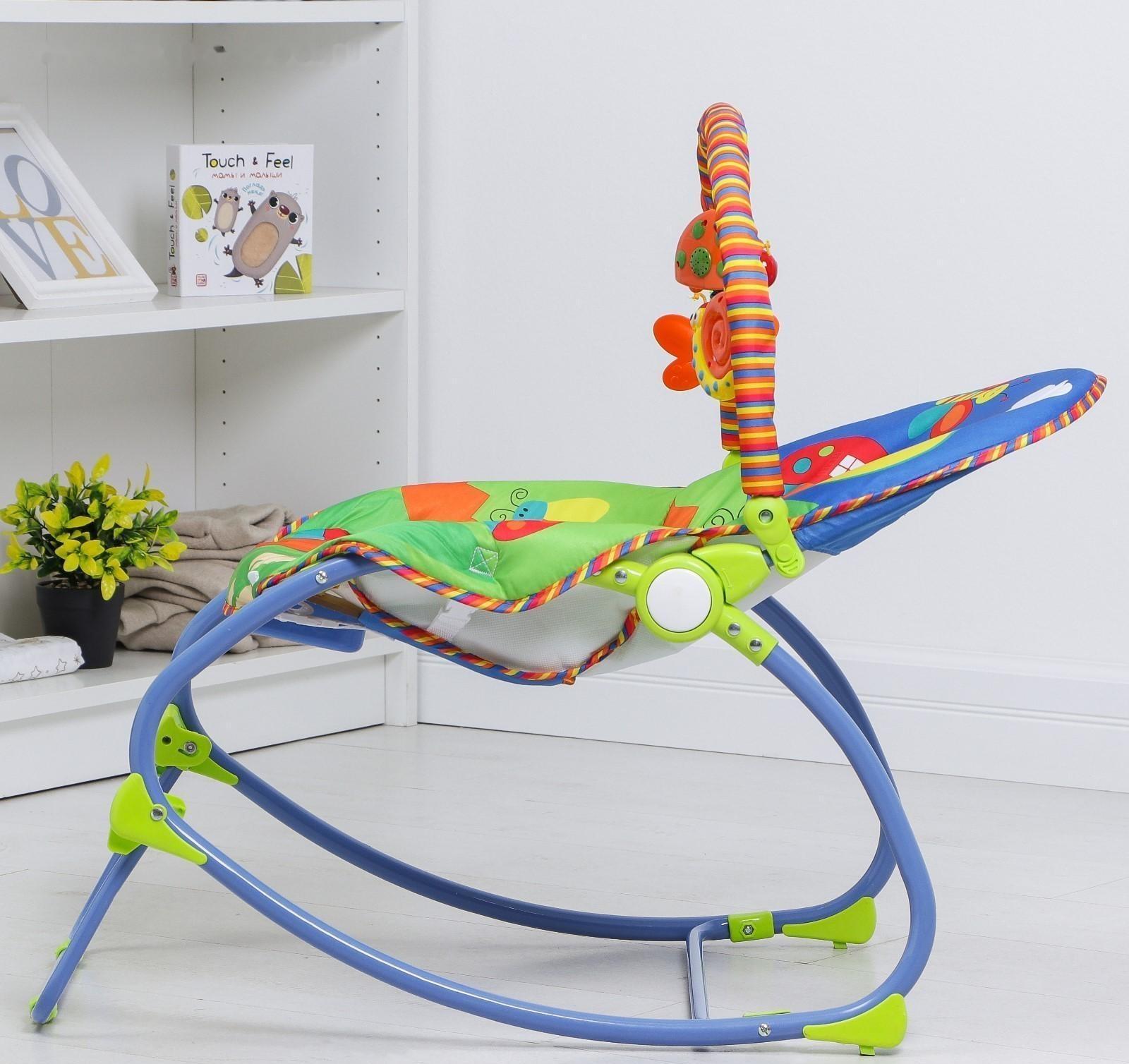 Шезлонг «Улитка и друзья», с погремушками