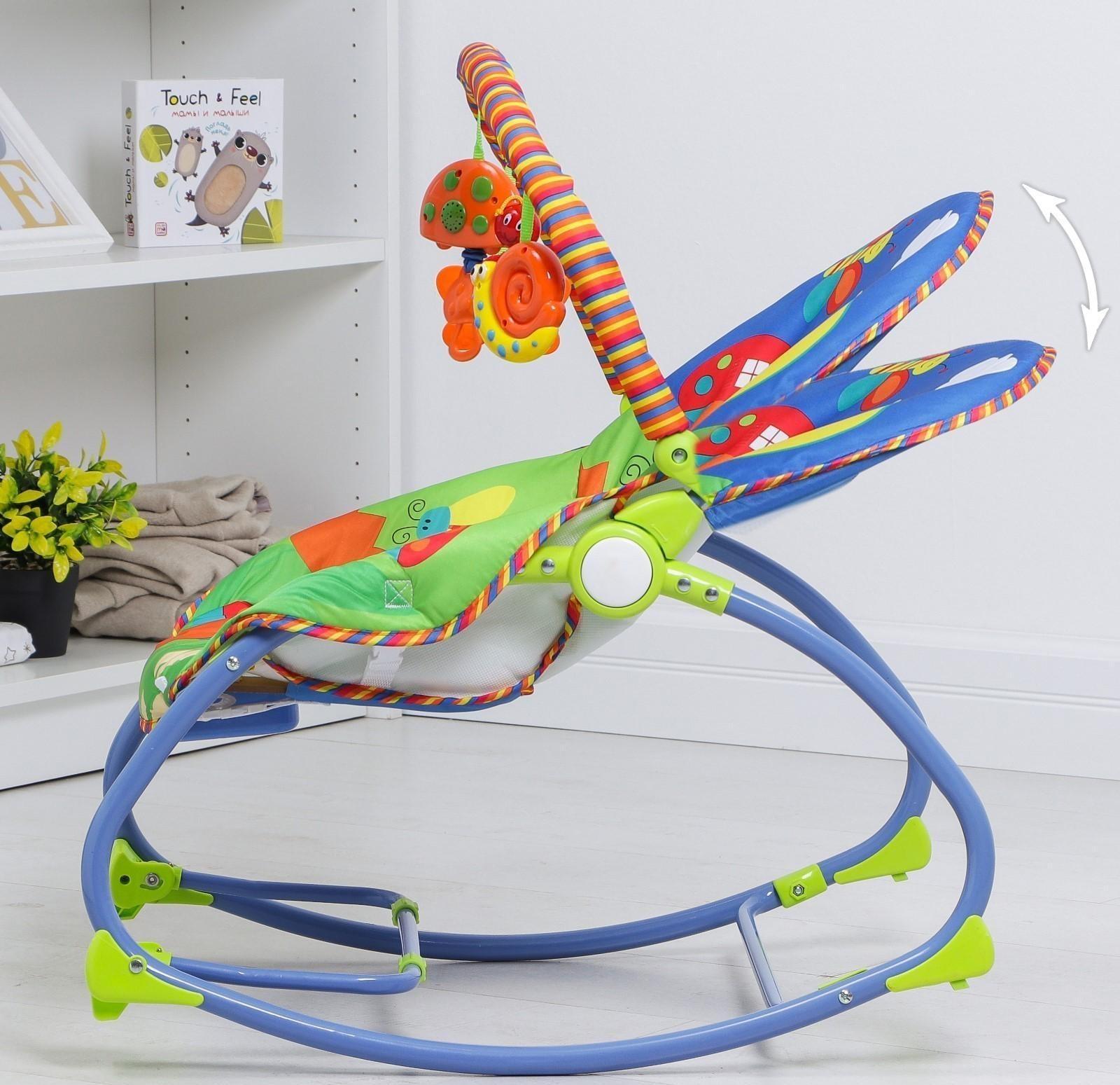 Шезлонг «Улитка и друзья», с погремушками