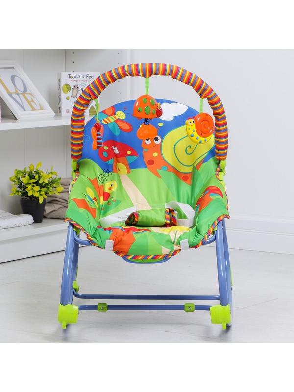 Шезлонг «Улитка и друзья», с погремушками