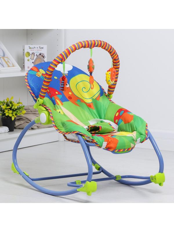 Шезлонг «Улитка и друзья», с погремушками