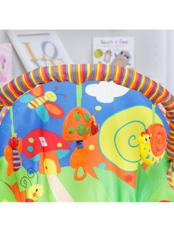 Шезлонг «Улитка и друзья», с погремушками