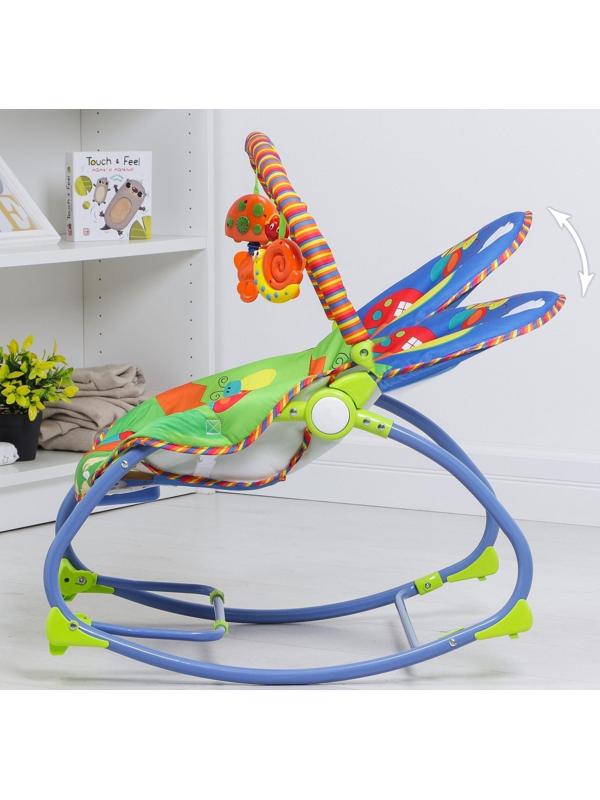 Шезлонг «Улитка и друзья», с погремушками