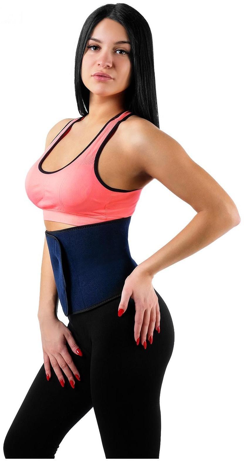 Пояс для похудения 103х21 см, цвет синий/красный