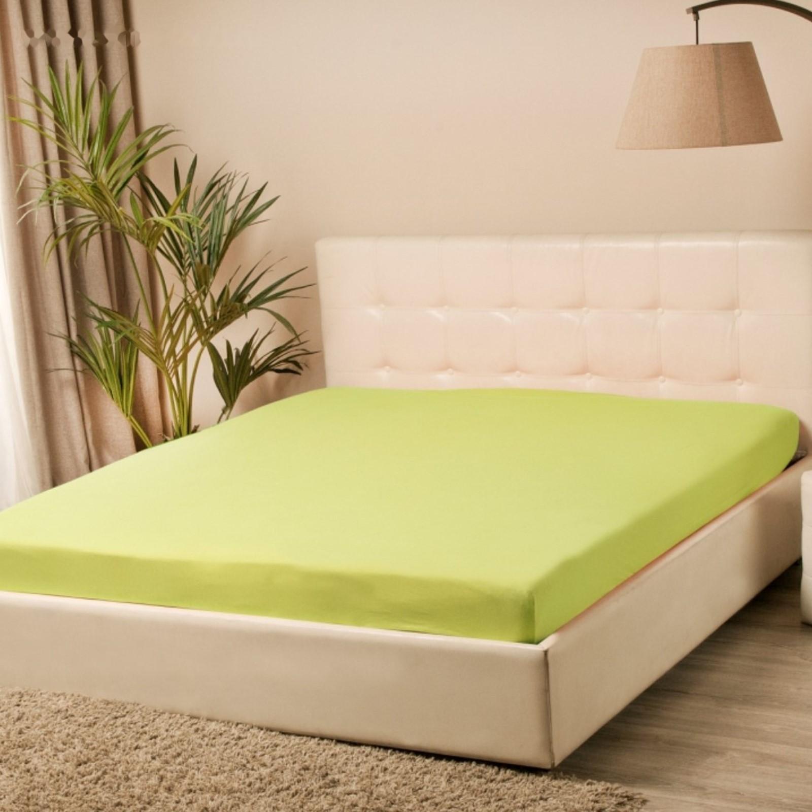 Простыня на резинке «Купу-купу», 160х200х20 см, салатовый, трикотаж