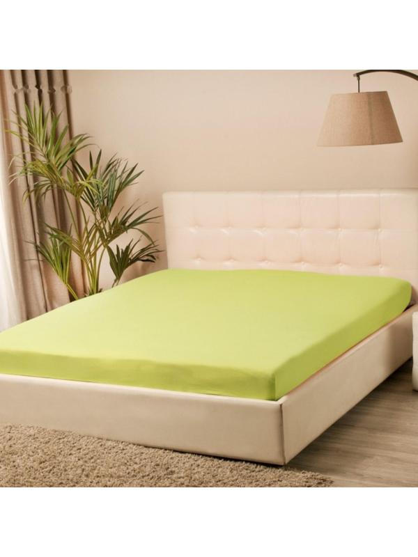 Простыня на резинке «Купу-купу», 160х200х20 см, салатовый, трикотаж