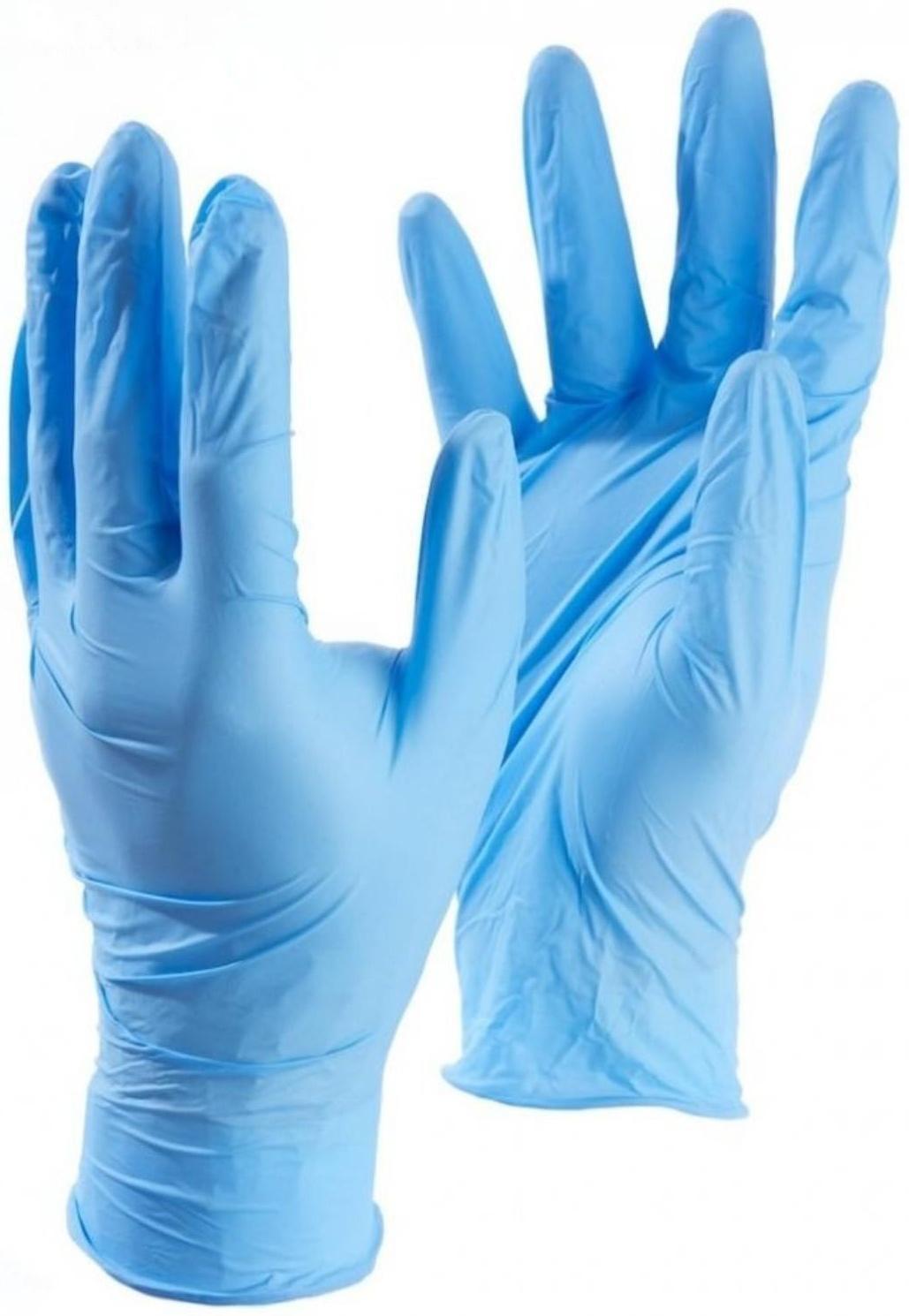 Медицинские перчатки нитриловые, нестерильные, неопудренные Benovy L, голубые