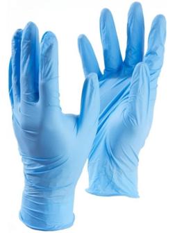 Медицинские перчатки нитриловые, нестерильные, неопудренные Benovy L, голубые