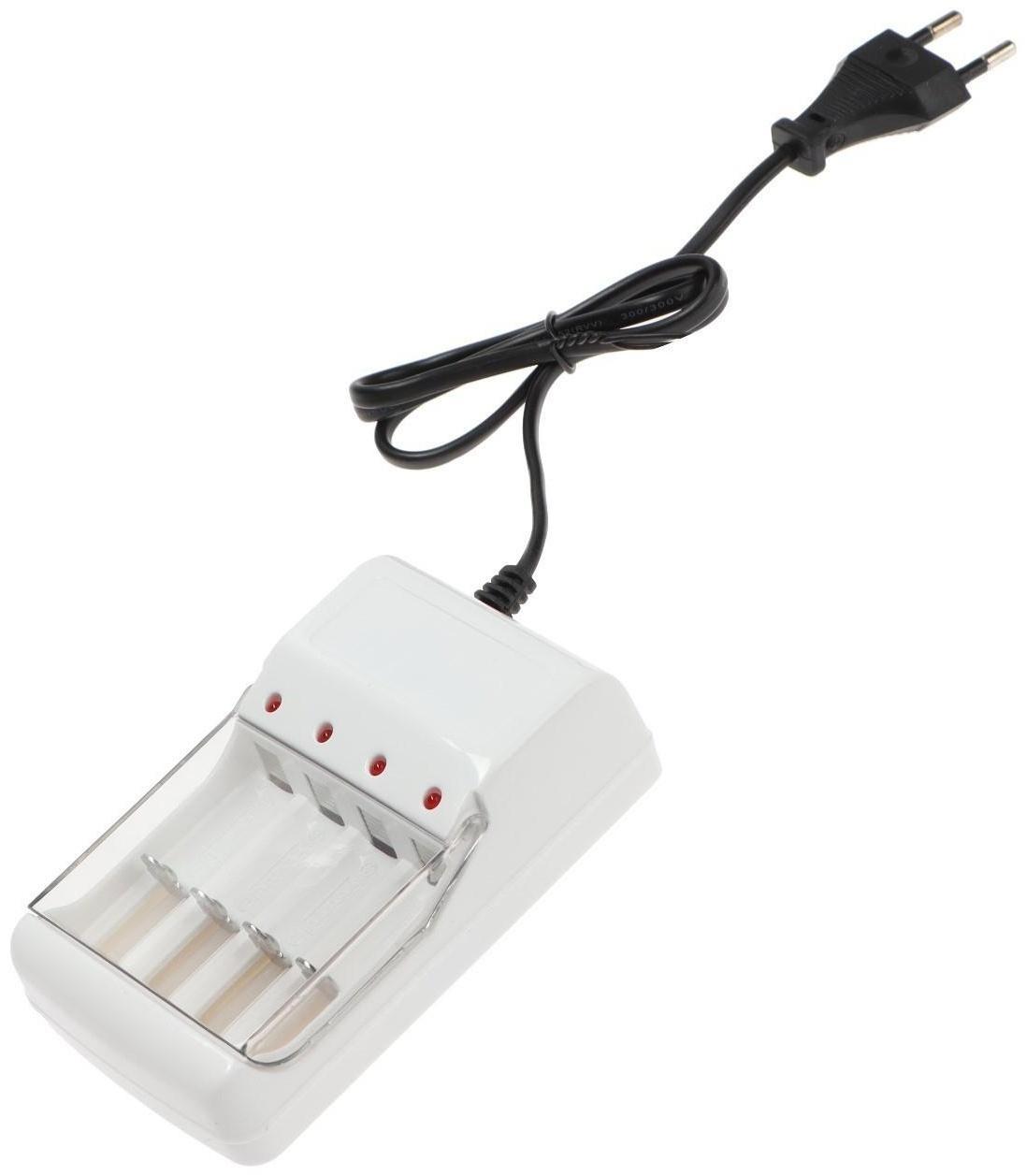 Зарядное устройство для четырех аккумуляторов АА или ААА CHR-56, 1 м,ток заряда 180 мА,белое