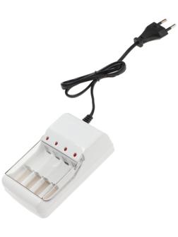 Зарядное устройство для четырех аккумуляторов АА или ААА CHR-56, 1 м,ток заряда 180 мА,белое