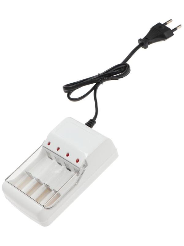 Зарядное устройство для четырех аккумуляторов АА или ААА CHR-56, 1 м,ток заряда 180 мА,белое