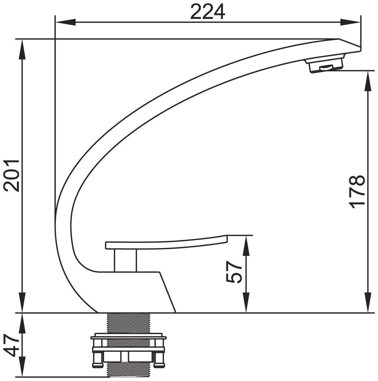 Смеситель для раковины Accoona A9690F-5, однорычажный, на гайке, латунь, чёрный