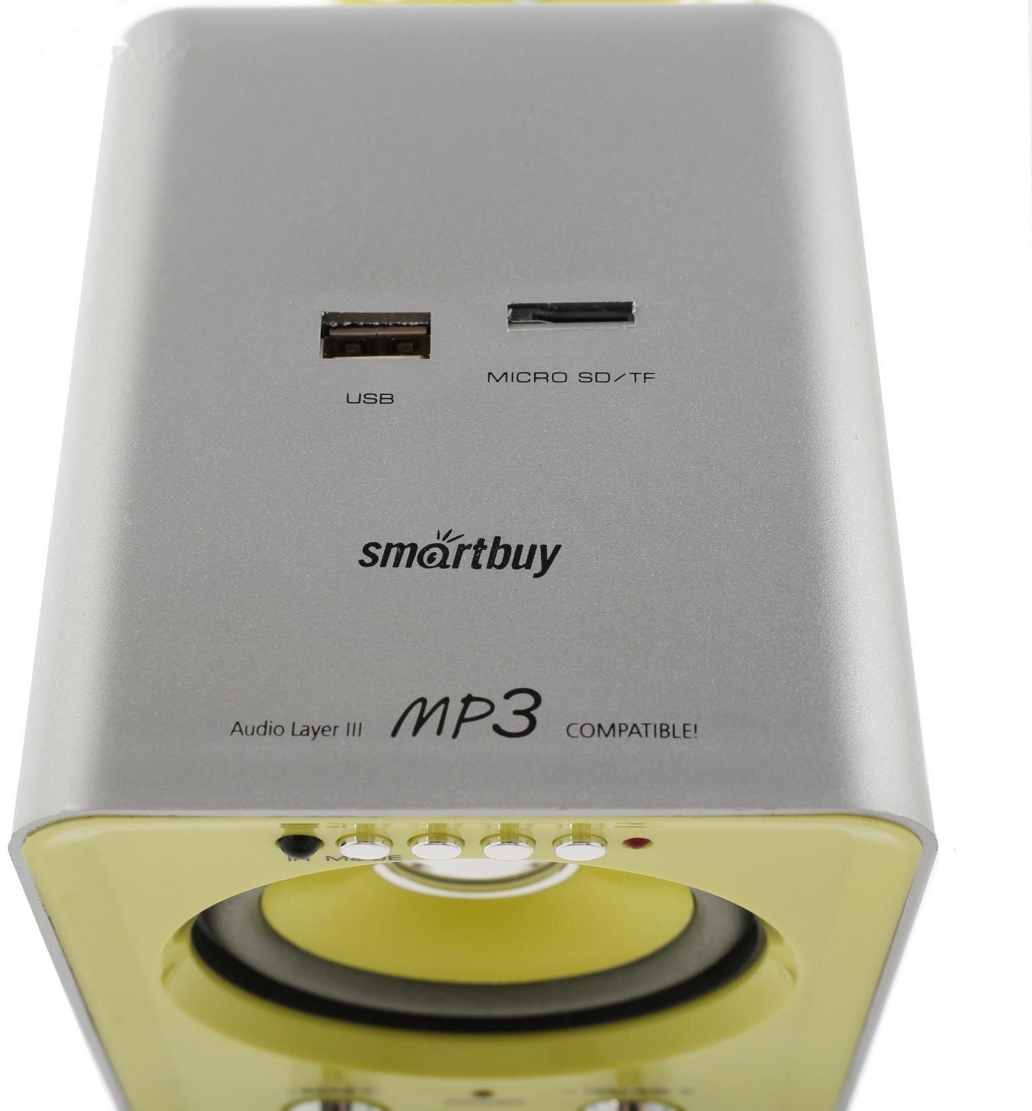 Компьютерные колонки 2.1 Smartbuy BUZZ SBA-2610, 2х1 Вт+3 Вт, MP3, FM, ПДУ, USB,сереб-желтые