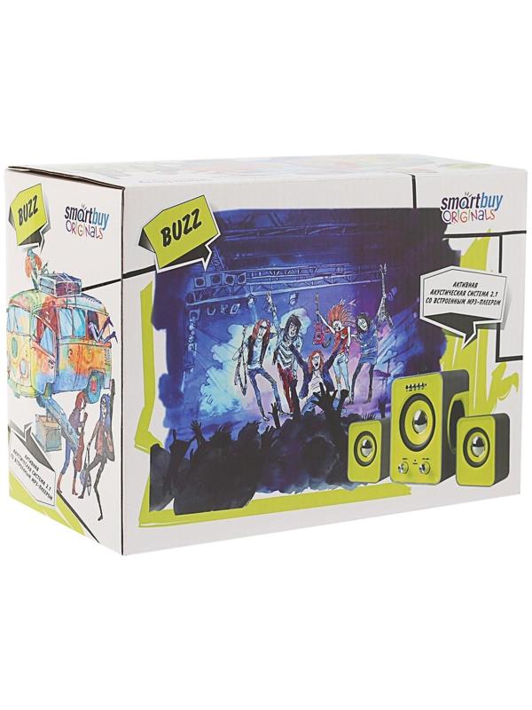Компьютерные колонки 2.1 Smartbuy BUZZ SBA-2610, 2х1 Вт+3 Вт, MP3, FM, ПДУ, USB,сереб-желтые
