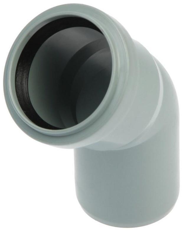 Отвод канализационный FLEXTRON, внутренний, d=50 мм, 45°