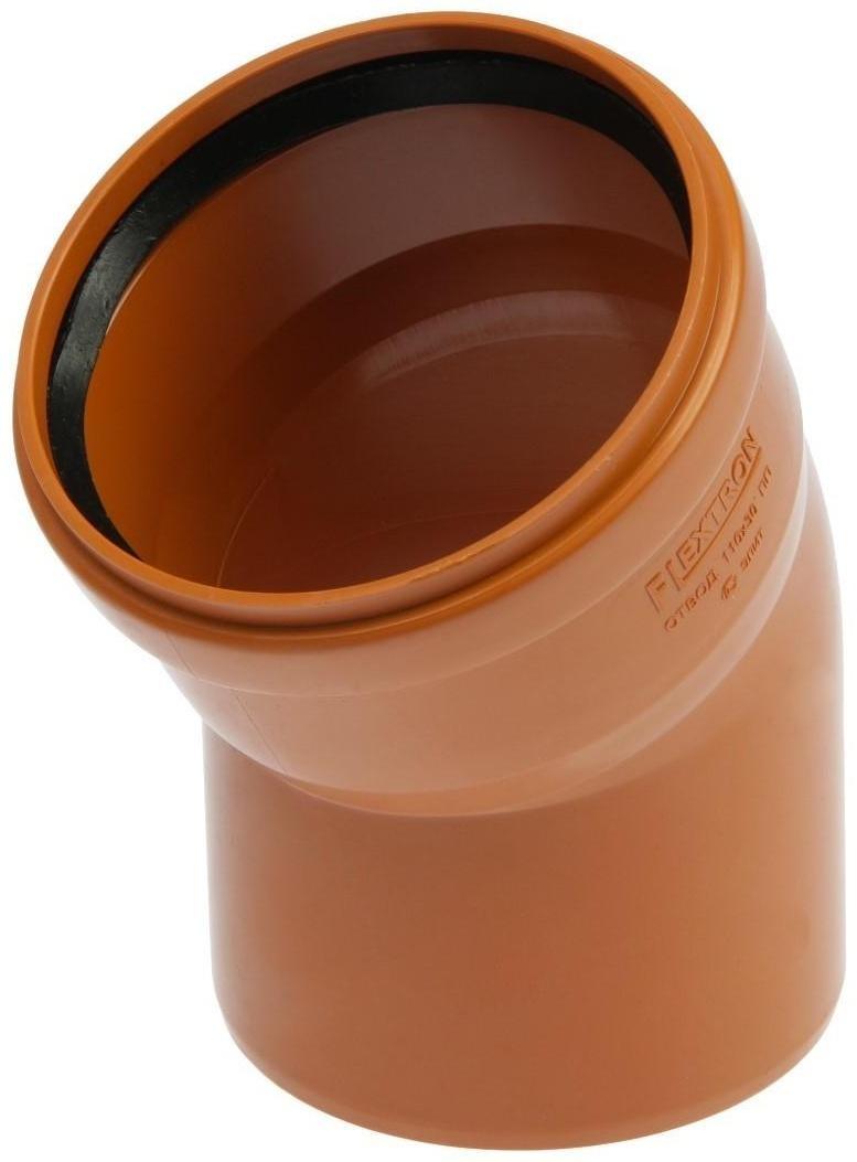 Отвод канализационный FLEXTRON, наружный, d=110 мм, 30°