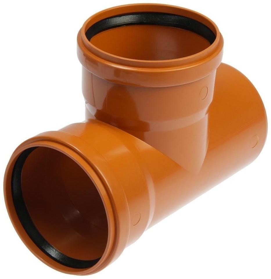 Тройник канализационный FLEXTRON, наружный, d=110 мм, 90°,