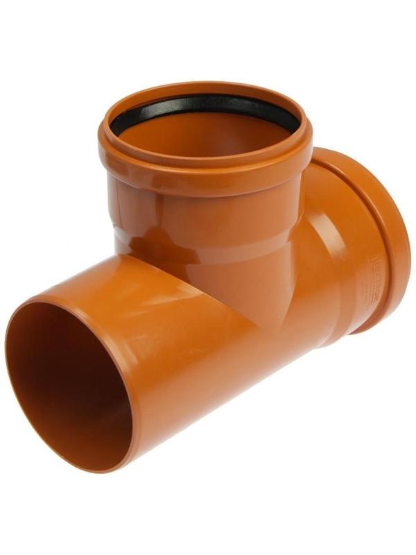 Тройник канализационный FLEXTRON, наружный, d=110 мм, 90°,