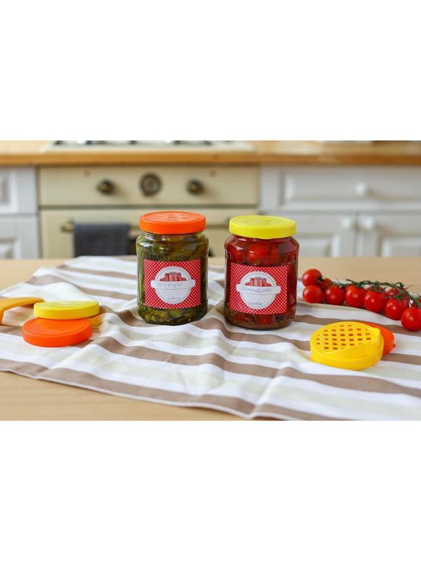 Крышки хозяйственные «Хозяюшкa», 10 шт + сливнaя крышкa, цвет МИКС