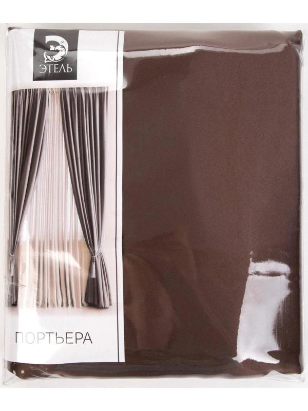 Штора портьерная «Этель» 250×265 см, двусторонний блэкаут, цвет Шоколад, пл. 240 г/м², 100% п/э