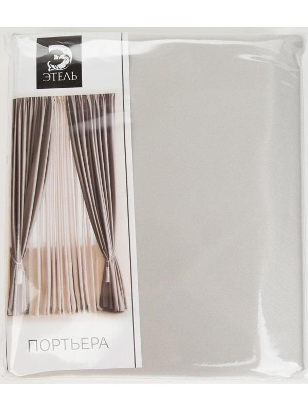Штора портьерная «Этель» 130×300 см, двусторонний блэкаут, цвет Серебряный, пл. 240 г/м², 100% п/э