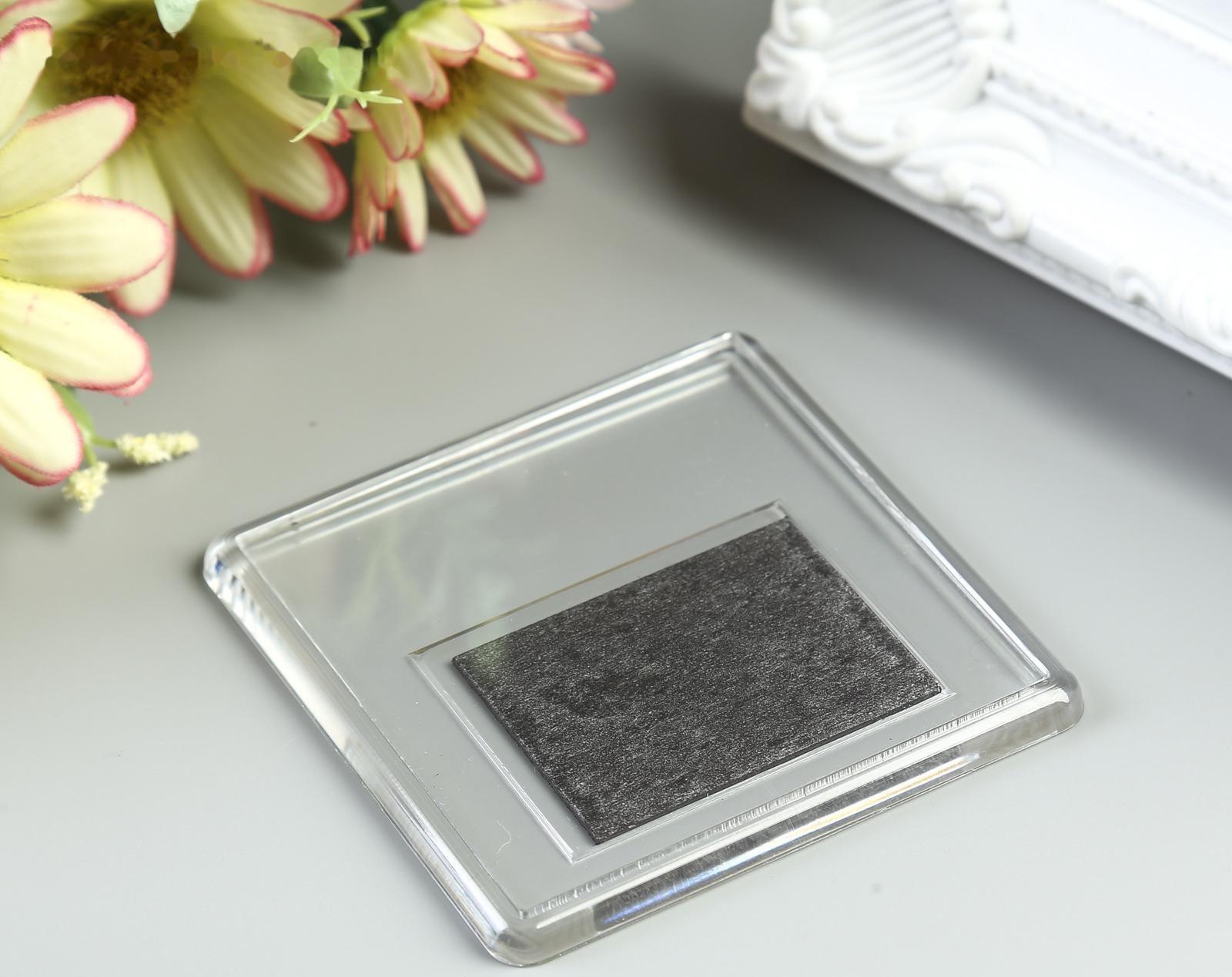 Заготовка акрилового магнита 6,3х6,3 cм прозрачный (набор 2 детали+пакет)